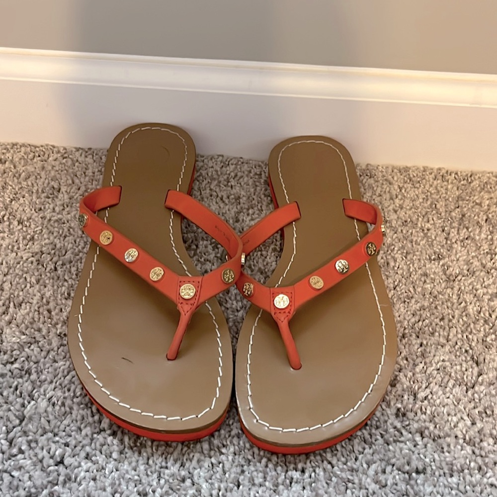 Tory Burch Ricki Poppy Red Flip Flops